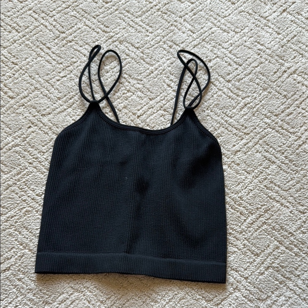 Colsie Black Sleeveless Fitted Crop Camisole